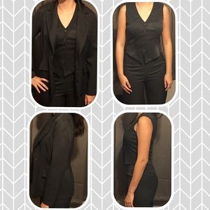 Red and Dark Gray Pin Striped Suit